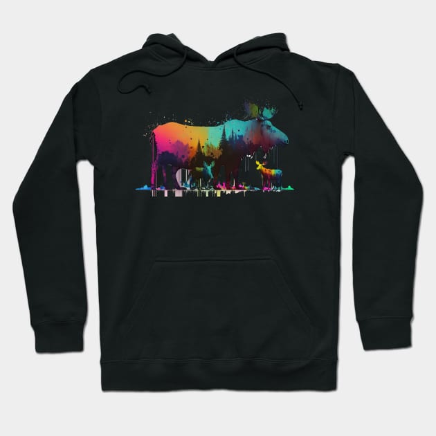 Moose Family Hoodie by Urban Archeology Shop Gallery